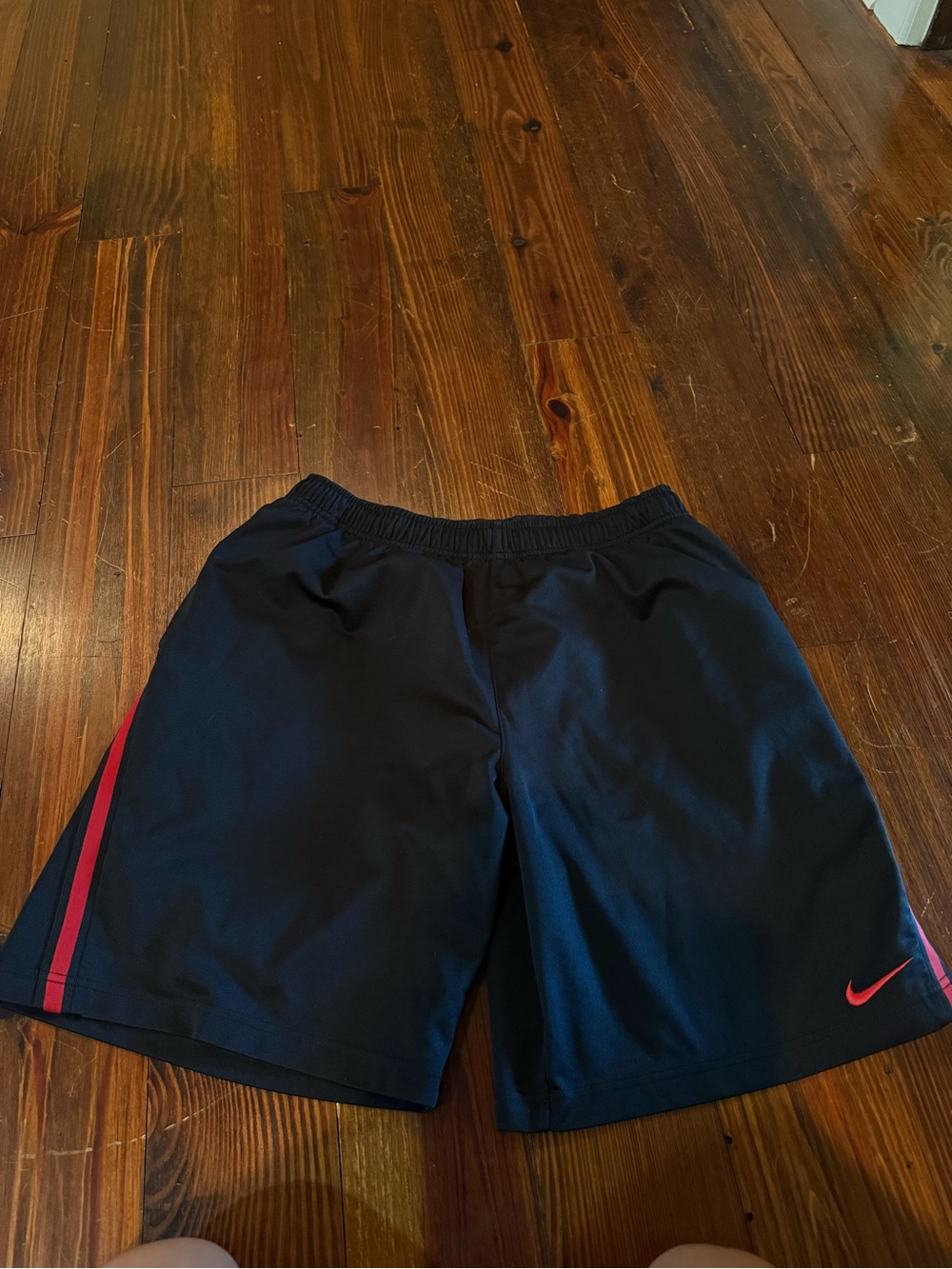 Nike Men’s Black Athletic Shorts with Red Stripe